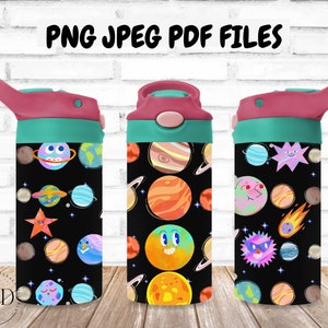 Outer space png, Flip Top Tumbler Wrap, Sippy Cup Png, Outer Space Png, Tumbler Design Png, Space Watercolor, Water Bottle Png Wrap