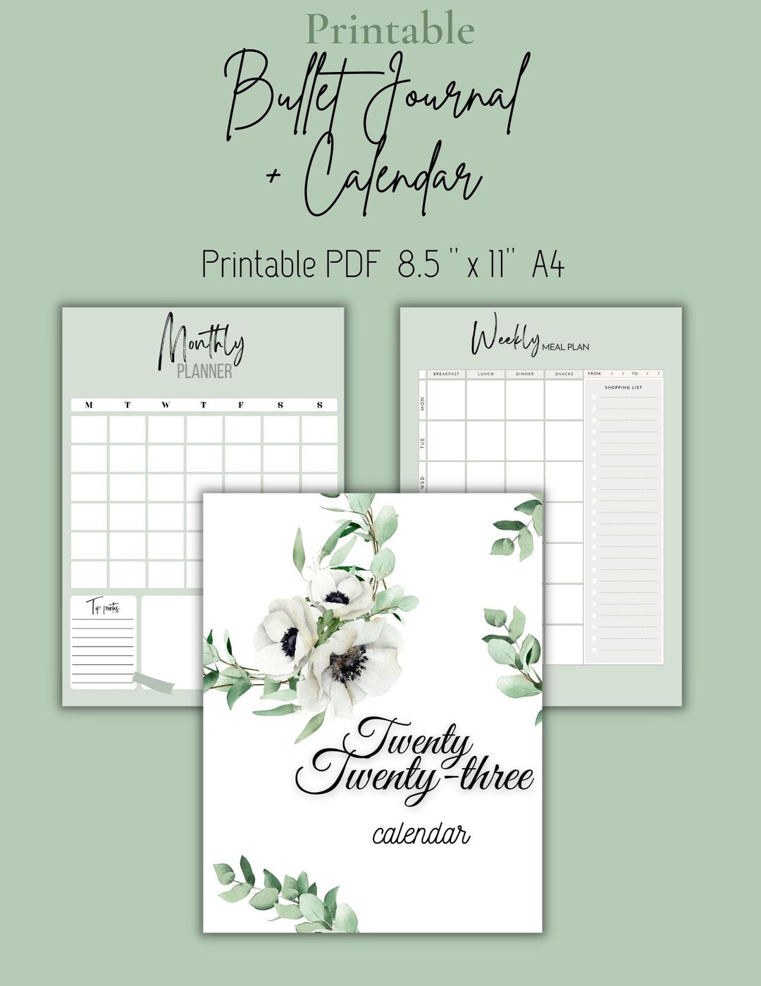 2023-calendar-and-bullet-journal-pages-printable-etsy