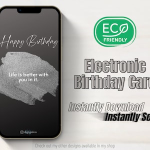 Electronic Birthday Card for sending over DM, Email, Text, Social Media | Birthday Idea for Long Distance Friends | Eco Friendly Birthday
