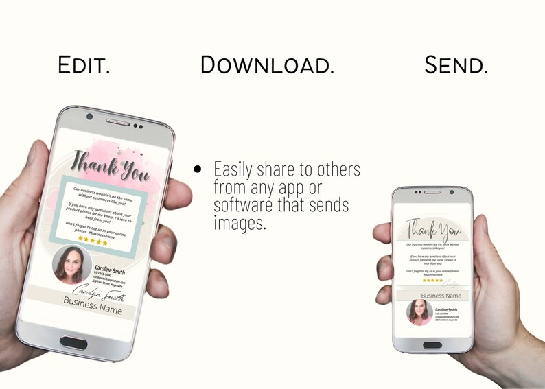 Virtual Thank You Card 2 Templates Textable Sand Swirl Etsy