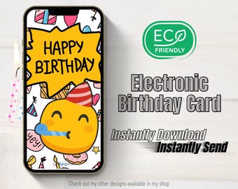 Virtual Birthday Card for sending over email, text, DM, etc. | High Quality Image File | Happy Birthday eCard