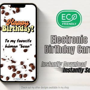 Handy Geburtstagskarte für den Kaffeeliebhaber in Deinem Leben | Text, E-Mail, Social Media, dm diese Karte, um Ihrem Freund alles Gute zum Geburtstag zu wünschen