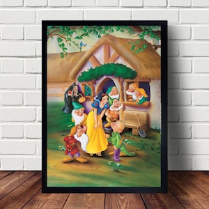 Snow White and The Seven Dwarfs Poster canvas Paintings Poster Hanging Home Decor Wall Art