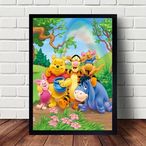 Winnie The Pooh und Tigger Poster Leinwand Gemälde Poster Hängen Wohnkultur Wandkunst