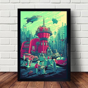 Futurama, dipinto, cartone animato, poster su tela, poster da appendere, decorazione per la casa, arte murale