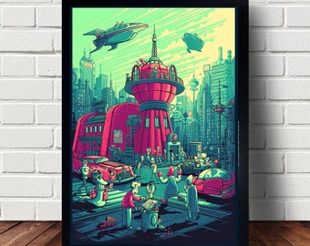 Futurama Painting Cartoon Poster canvas Paintings Poster Hanging Home Decor Wall Art