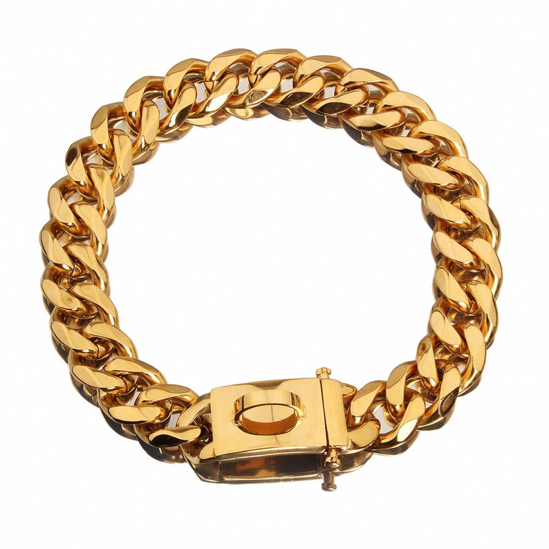 19mm Cuban Link Dog Chaingold Dog Chain Collar Metal Chain Etsy