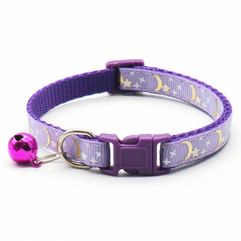 Cat Collar Stars and Moon Adjustable Kitten Collars With Etsy