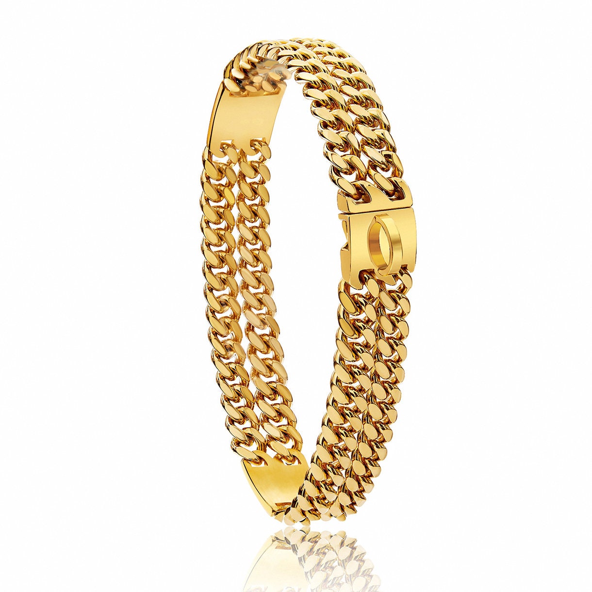 19mm Gold Dog Chain Collar, Cuban Link Dog Collar, 18k Gold Plated 20x  Thicker 316l Gold Chain Dog Collar Necklace, Chew Proof Heavy Duty Pitbull