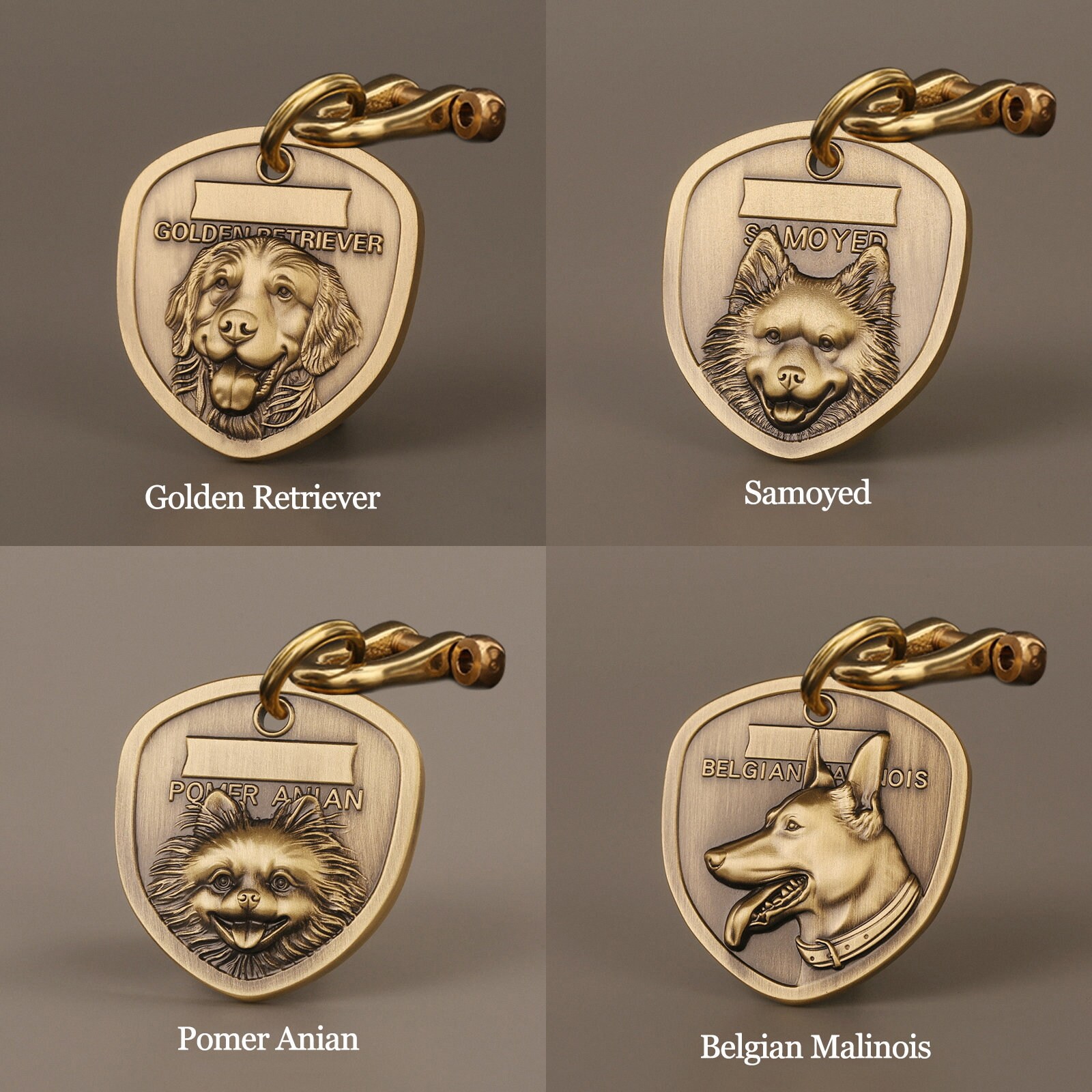 Custom Engraved Brass Dog Tag for Dogs Engraving Personalized Etsy