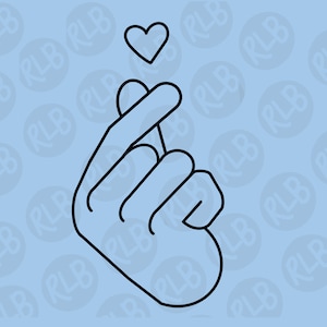 Korean Kpop Finger Heart Sign Love DIGITAL DOWNLOAD PNG