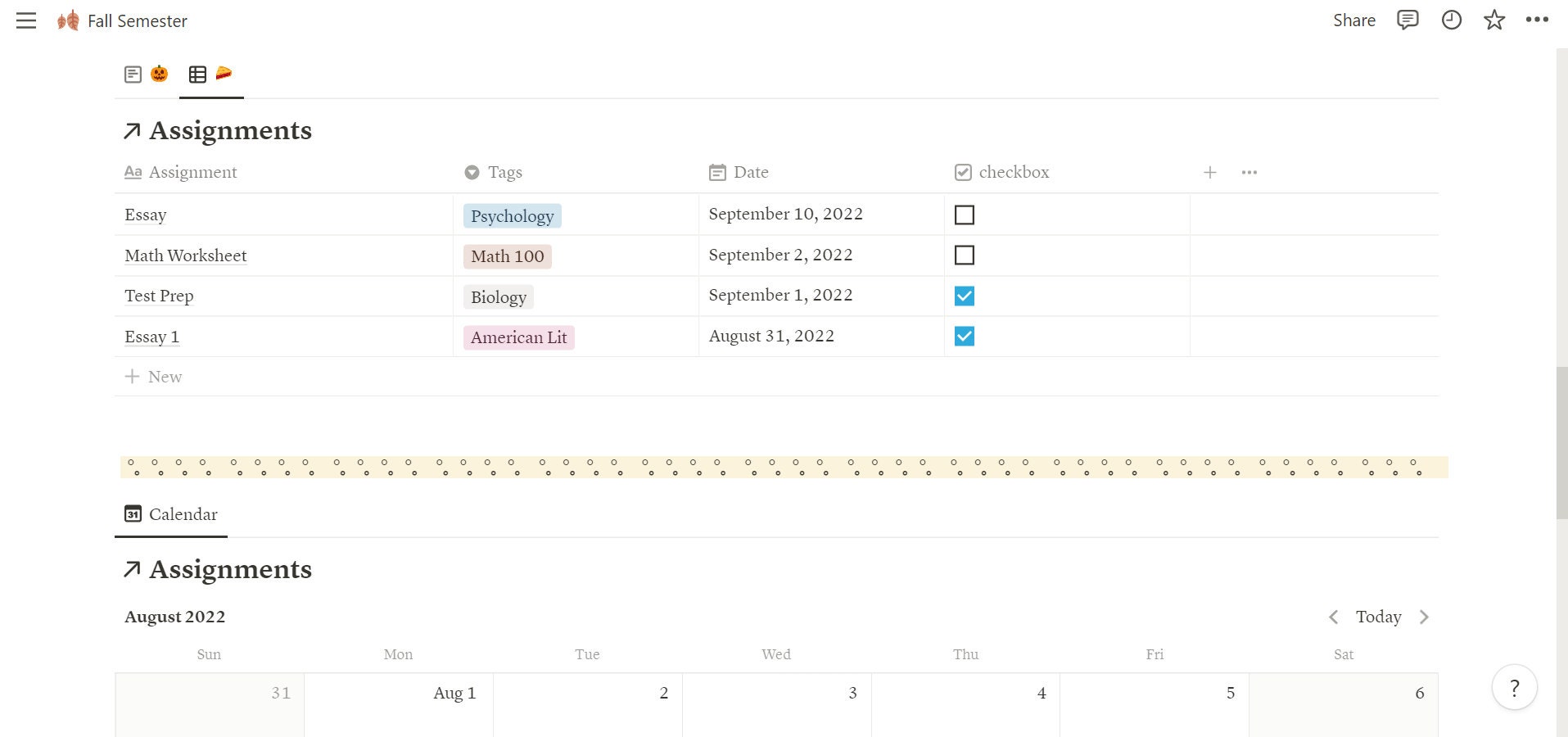 College Student Notion Life Planner Notion Template Class Planner