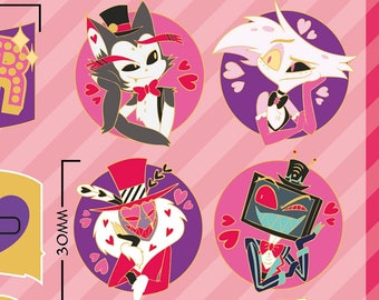 Hazbin Hotel shipping | enamel pin badges | Huskerdust, Valvox, Chaggie | Loser