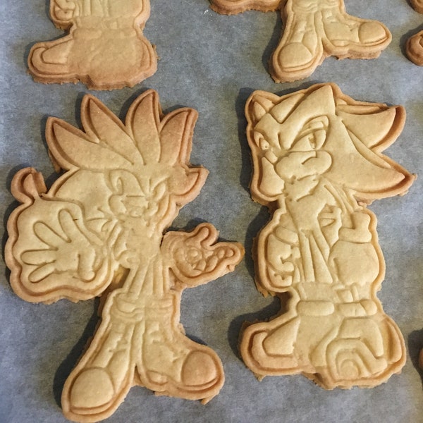 Cortadores de galletas Silver y Shadow the Hedgehog!!! - Estilo IDW, impreso en 3d - Fan art