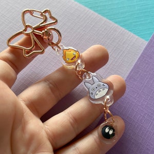 Studio Ghibli Epoxy Charms and stickers - Totoro, Jiji, Calcifer and Soot spirits 3 hanger charm