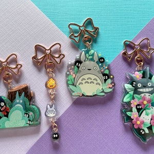 Studio Ghibli Epoxy Charms and stickers - Totoro, Jiji, Calcifer and Soot spirits