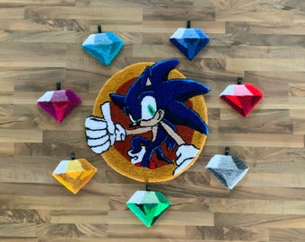 Sonic the Hedgehog Carpet - tufted rug with anti-slip