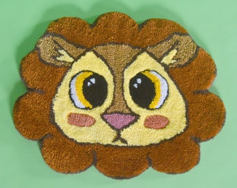 Tufted Kawaii Lion rug - handmade with the tufting technique