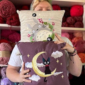 Totoro and Jiji Embroidered Decorative Cushion Case (no Filling