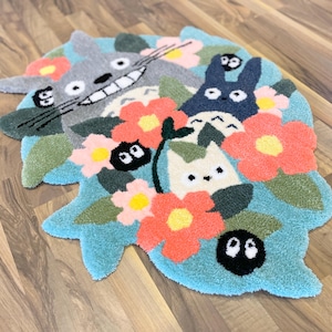 PRE-ORDER Handmade Totoro rug - Fan art - The blue one can be shipped right away