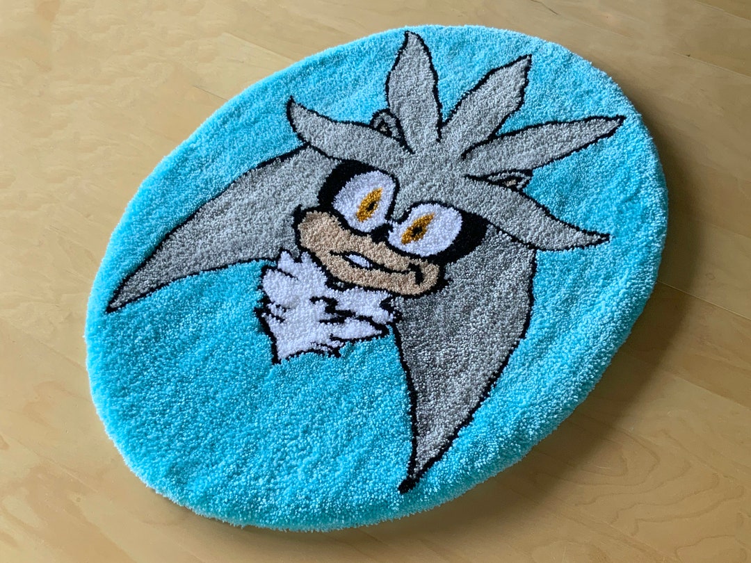 Hedgehog Rug Silver the Hedgehog Rug - Tufted Rug With Anti Slip - Fan Art - 79 X 57 ...