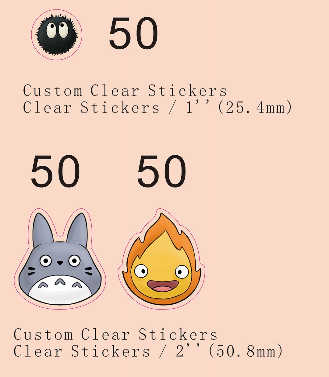 PREORDER Studio Ghibli Sticker Set Totoro Calcifer and Soot Etsy