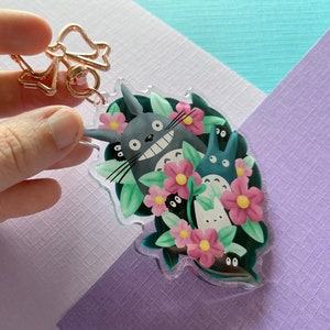 Studio Ghibli Epoxy Charms and stickers - Totoro, Jiji, Calcifer and Soot spirits Totoro chibi charm