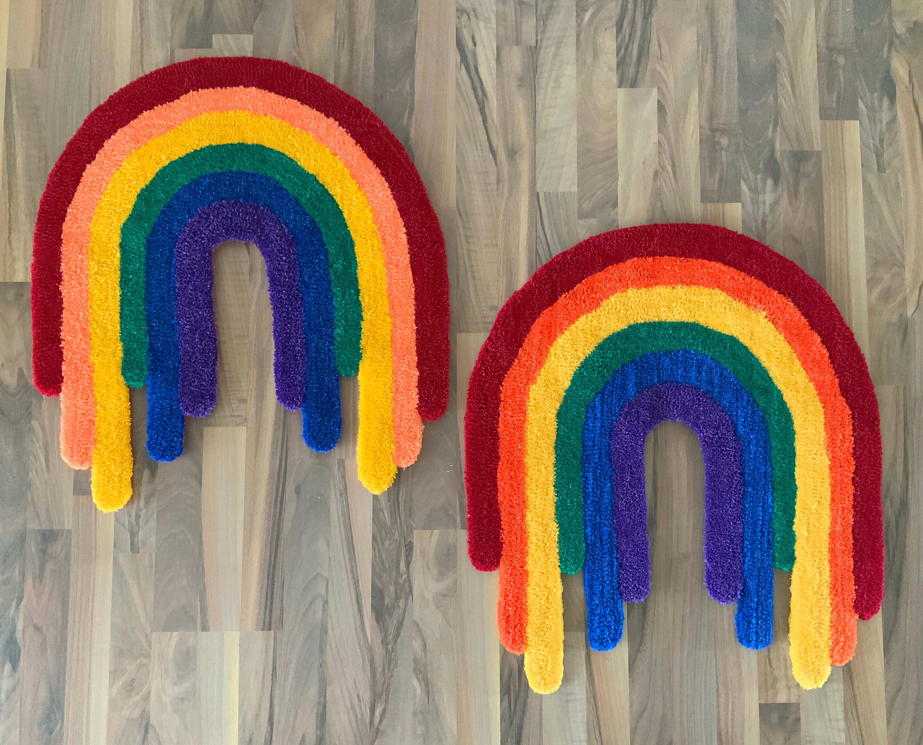 Dripping Rainbow Rug - Hand Tufted - Etsy