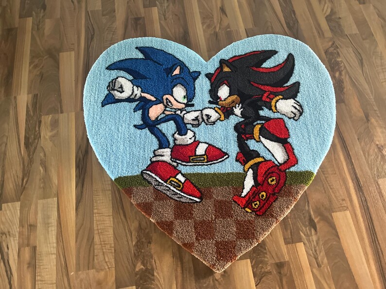 Sonic Hedgehog Rug Pre-order - Sonadow Bromance Rug 105x98 Cm - Etsy
