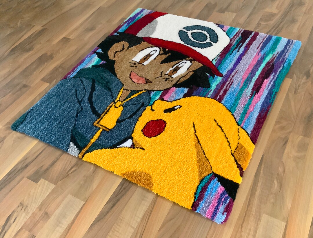 Pikachu Rug Crafting Ash and Pikachu Rug a Handmade Special for All the Pokémon Fans 90x100 ...