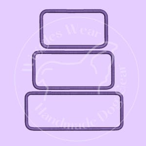 May include: Three stacked rectangular frames with a purple outline. The frames are blank and ready for personalisation.