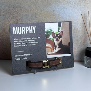 Memorial Pet Collar Frame, Pets Photo Print, Loss of Dog, Cat Loss Gift, Pet Collar Holder, Bereavement Gift, Memorial Standing Frame