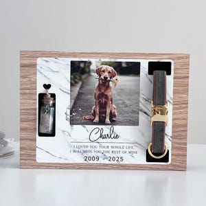 Custom Pet Ashes Urn with Fur Jar and Printed Photo - Dog, Cat urn with Collar, Urn with Fur Holder, Pet Tribute