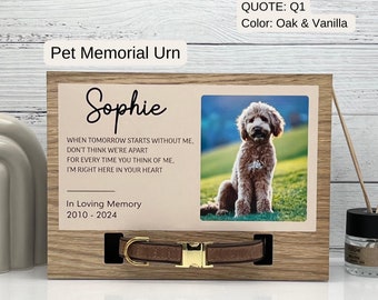 Memorial Urn for Dog & Cat with Photo Frame - Collar Holder