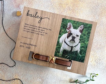 Memorial Pet Collar Holder Stand, Memorial Pet Photo Sign, Custom Pet Loss Gift Dog Cat, Keepsake Gift, Remembrance Frame, Dog Cat Mom Gift