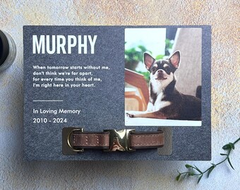 Gedenkteken halsband, huisdier gedenklijst met kraaghouder, hond gedenkteken cadeau, cadeau voor dierenliefhebbers