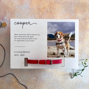 Memorial Pet Photo Collar Frame, Pet Loss Gift, Dog Memorial Gift, Pet Sympathy Gift, Cat Bereavement Photo Gift, Loss of Pet, Photo Plaque