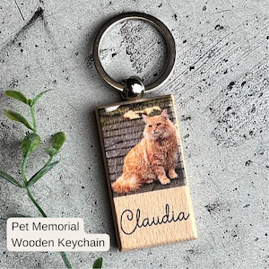 Cat Remembrance Gift,  Custom Pet Keychain, Dog Cat Keyring, Dog Memorial Gift, Dog Picture Keychain
