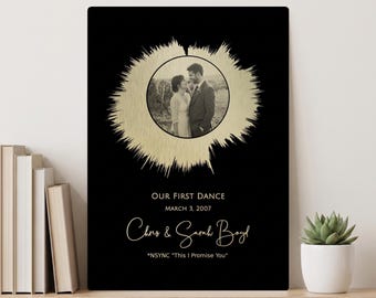 Custom Sound Wave Wall Art: 21 Year Anniversary Gift. Wedding First Dance