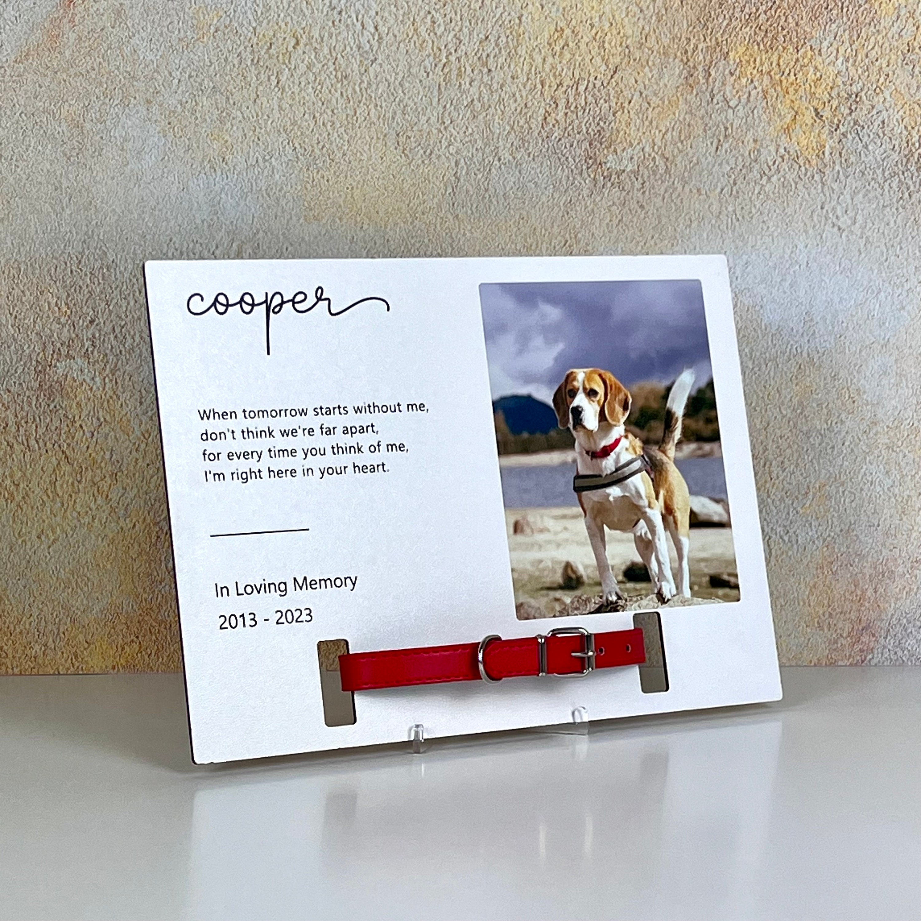 HACRAHO Haustier-Gedenkrahmen Mit Halsband - Erinnerungsgeschenk Für Verstorbene Haustiere