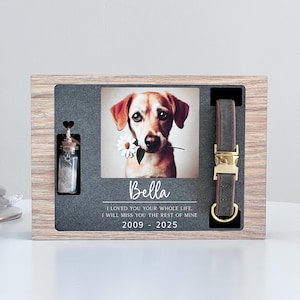 Pet Hair Memorial Box, Collar Holder, Personalized Dog Hair Keepsake, Custom Dog Fur Memorial Urn, Pet loss sympathy present, Dog Cat Loss