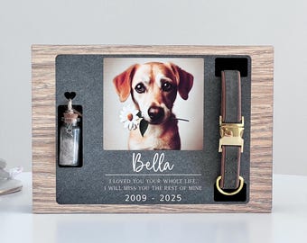 Pet Hair Memorial Box, Collar Holder, Personalized Dog Hair Keepsake, Custom Dog Fur Memorial Urn, Pet loss sympathy present, Dog Cat Loss