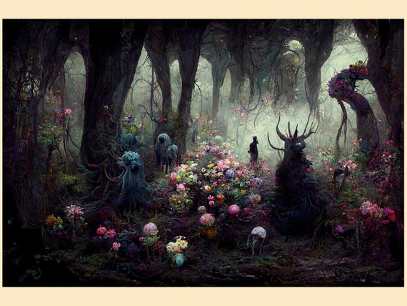 Computer Generated Fantasy Forest Poster Forest Creatures Poster Fantasy  Forest Wall Art Poster Magical Forest Tree Wall Art Decor - Etsy