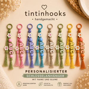 Personalisierter Anhänger aus Baumwollgarn | Namensanhänger | Taschenanhänger | 3D | Individuell mit Wunschtext