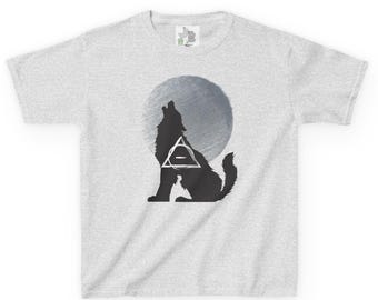 Kids Therian Wolf Moon T-Shirt: Therian Pride Symbol