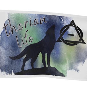 Therian Pride Flagge - Therian Wolf Symbol Banner, Tier Kin Flagge, Therian Ausrüstung & Dekor, Wolf Katze Fuchs Geist, Furry Community Geschenk