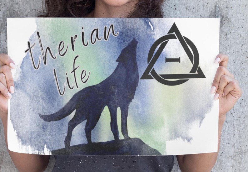 Therian Pride Flag - Therian Wolf Symbol Banner, Animal Kin Flag ...