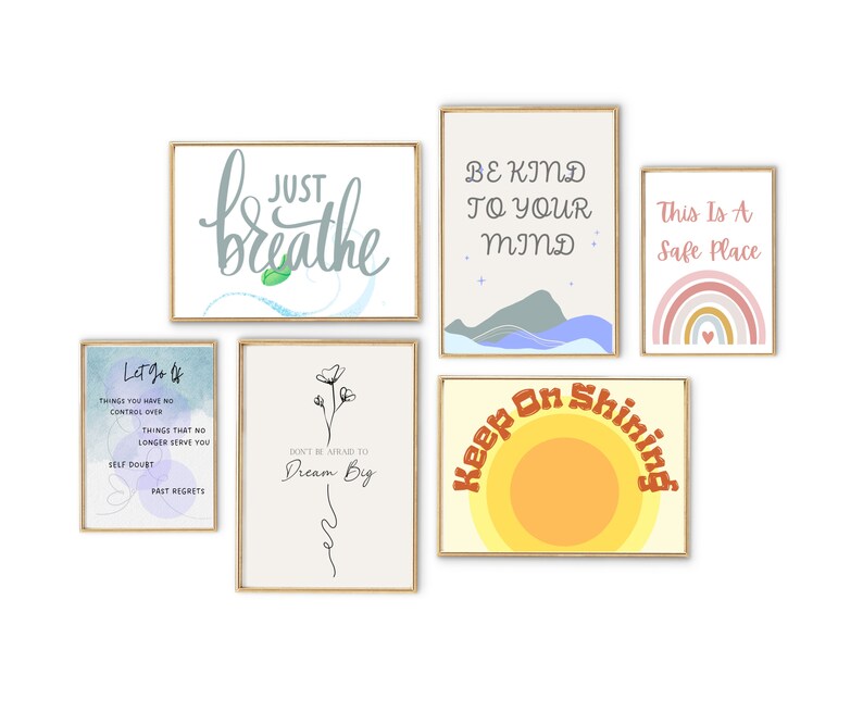 12 Therapy Office Decor Gallery Wall Set Inspirational Wall Etsy