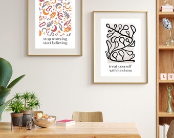 8 Therapy Office Decor, Gallery Wall Set, Inspirational Wall Art, Therapy Wall Art, Mental Health Wall Art, New Mom Gift, Matisse Print