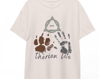 Therian Life Paw Print T-Shirt: Unisex Pride Tee